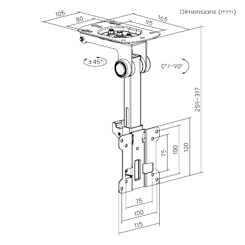 SOPORTE DE TECHO PLEGABLE ECONÓMICO LCD-CM311 Para la mayoría de los televisores de pantalla plana de 13''- 27'' from china(chinese)