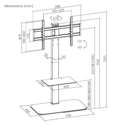 Modern Simplicity Heavy-Duty TV Floor Stand LDT03-27FL For most 43"-86" TVs from china(chinese)