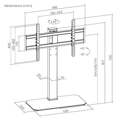 Modern Simplicity Heavy-Duty TV Tabletop Stand LDT03-27L For most 43"-86" TVs from china(chinese)