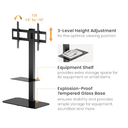 Modern Simplicity Heavy-Duty TV Floor Stand LDT03-27FL For most 43"-86" TVs from china(chinese)