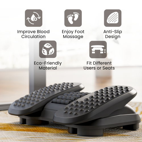 Adjustable Massage Footrest with Split Pedals & Rollers FR16-01 For the Ultimate Comfort from china(chinese)