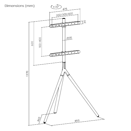 Tripod Stylish Easel Studio TV Floor Stand FS30-44F-01 Combines simplicity with elegance from china(chinese)