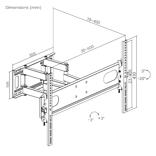 スーパーエコノミーフルモーションテレビ壁掛け金具 KLA29-466 ほとんどの37"~70"フラットパネルテレビ用 from china(chinese)