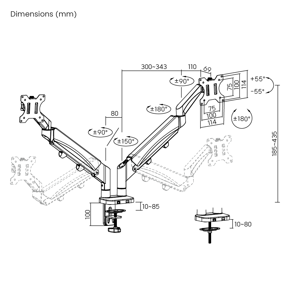 Dual Monitors Space-Saving Spring-Assisted Monitor Arm Supplier and ...