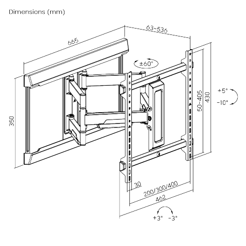 Modern Designed Full-Motion TV Mount LPA76-446 Supports 32"-70" TVs from china(chinese)