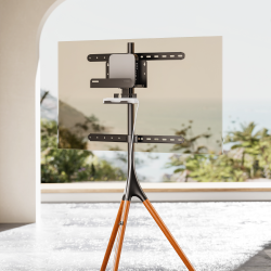 Pole-Mounted Media Player Mount with Power Strip Holder