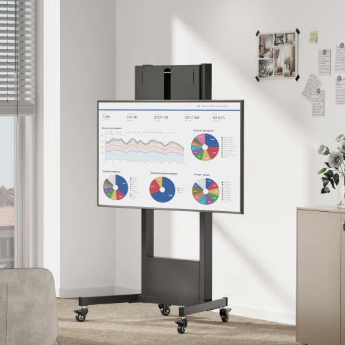 Manual Height-Adjustable TV Cart HAW400E-65FS For most 55"-75" Displays from china(chinese)