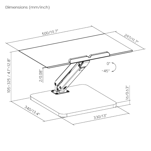 Gas Spring Sit-Stand Desk Converter for Laptop and Mice DWS36-02 Perfect for laptops, mice, tablets and books from china(chinese)