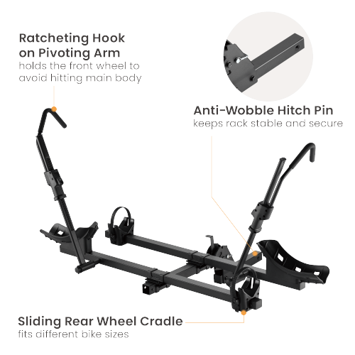 Foldable Car Hitch Bike Rack CBR-304 For four tire width 16’’-29’’ bikes from china(chinese)