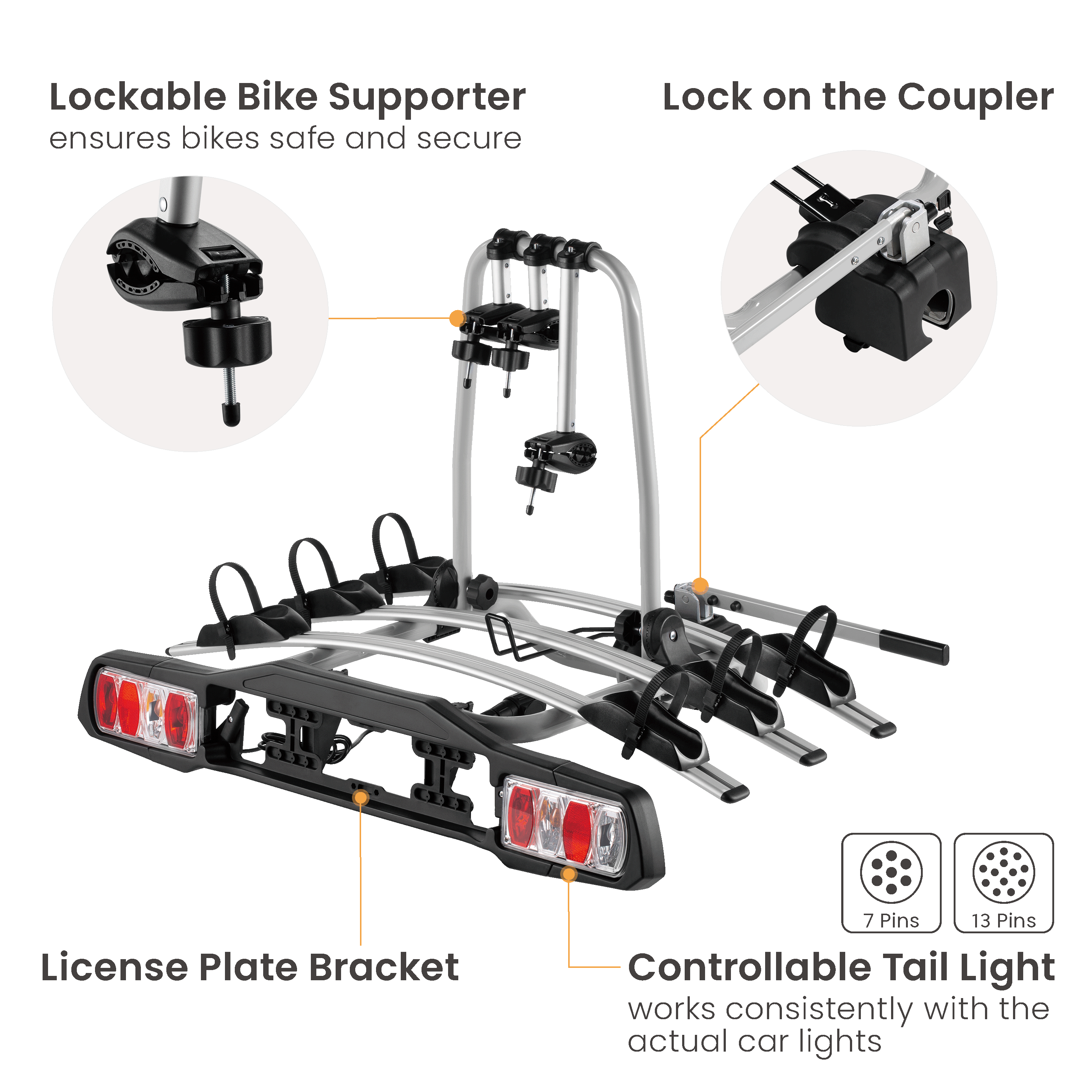 Locking car store bike rack