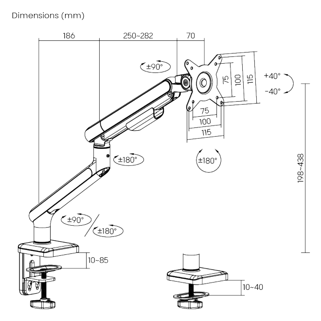 Single-Monitor NEO Slim Mechanical Spring Monitor Arm LDT68-C012  from china(chinese)