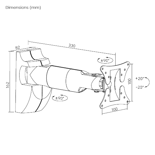 Cable Invisible Full-motion TV Wall Mount LCD-502 For most 13’’-27’’ LED, LCD flat panel TVs from china(chinese)