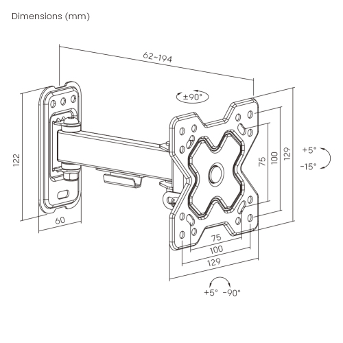 Economy Full-motion TV Wall Mount LDA40-111 Fits Most 13"-32" Flat Panel TVs from china(chinese)