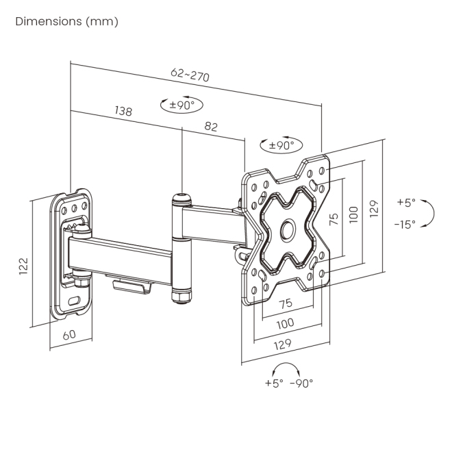 Economy Full-motion TV Wall Mount LDA40-112 Fits Most 13"-32" Flat Panel TVs from china(chinese)