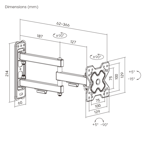 Economy Full-motion TV Wall Mount LDA40-113 Fits Most 13"-32" Flat Panel TVs from china(chinese)