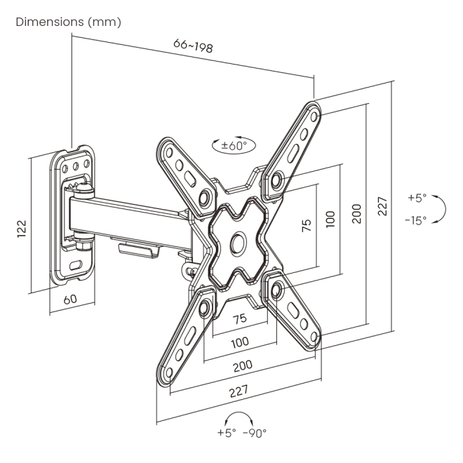 Economy Full-motion TV Wall Mount LDA40-221 Fits Most 13"-43" Flat Panel TVs from china(chinese)
