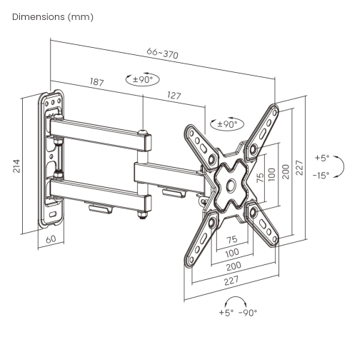 Economy Full-motion TV Wall Mount LDA40-223 Fits Most 13"-43" Flat Panel TVs from china(chinese)