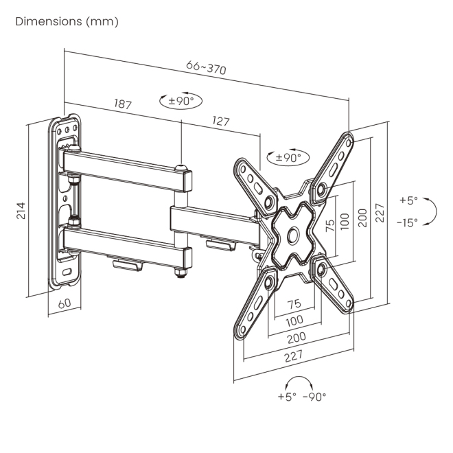Economy Full-motion TV Wall Mount LDA40-223 Fits Most 13"-43" Flat Panel TVs from china(chinese)
