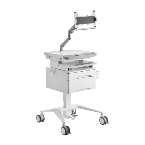 Gas-Lift Medical Cart with Laptop Holder and Drawer MED03-4 Enhance healthcare space to promote serviceabliity and effciency from china(chinese)