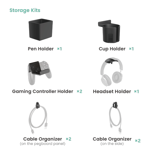 3-Piece Desk Mounted Rotating Pegboard HPS06-2  For Headphones, Controllers and More from china(chinese)