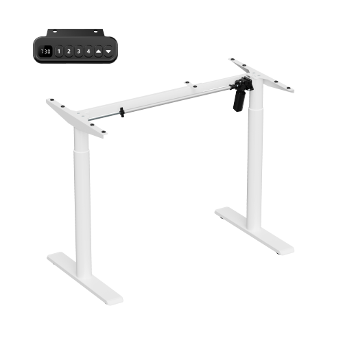 Round Columns 2-Stage Single-Motor Sit-Stand Desk Frame S10-22D Chic Rounded Columns Design Setting it Apart from china(chinese)