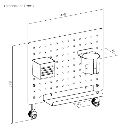 Office Pegboard with Accessories STR01-P08 Compatible with LUMI's STR01 Series Deskmatics Rail Storage System from china(chinese)