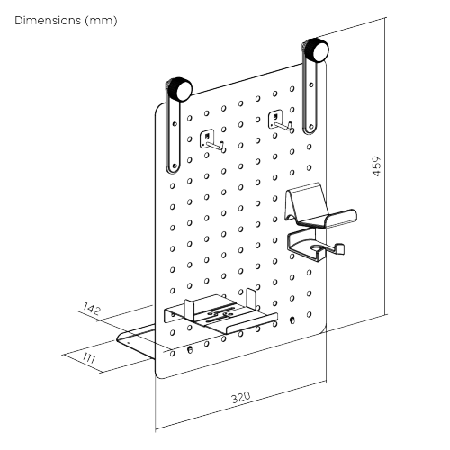 Gaming Pegboard with Accessories STR01-P09 Compatible with LUMI's STR01 Series Deskmatics Rail Storage System from china(chinese)