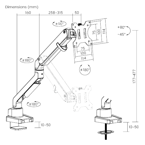 Single-Monitor Modern Mechanical Spring Monitor Arm LDT45-C012H-KP02  from china(chinese)