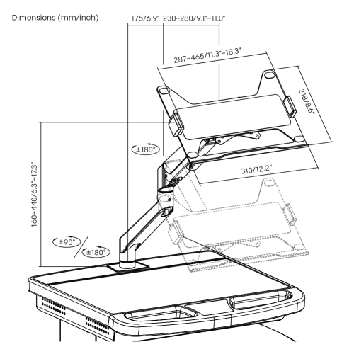 Gas-Lift Medical Cart with Laptop Holder MED01-4  Enhance healthcare space to promote serviceabliity and effciency from china(chinese)