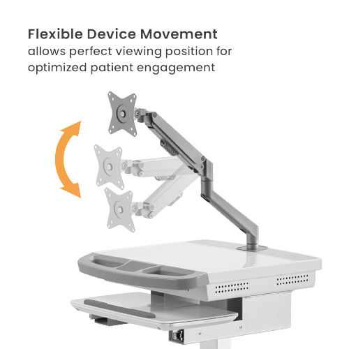Gas-Lift Medical Cart with Monitor Arm MED01-3 Enhance healthcare space to promote serviceabliity and effciency from china(chinese)
