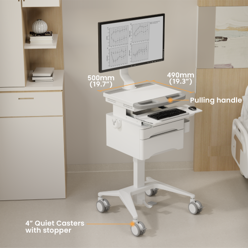 Gas-Lift Medical Cart with Monitor Stand and Drawer MED03-2 Enhance healthcare space to promote serviceabliity and effciency from china(chinese)