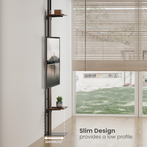 Floor-To-Ceiling TV Stand With Shelves FS51-44T-01 for 200-260cm ceiling height from china(chinese)