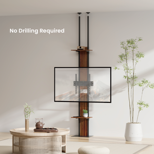 Floor-To-Ceiling TV Stand With Shelves FS51-44T-01 for 200-260cm ceiling height from china(chinese)