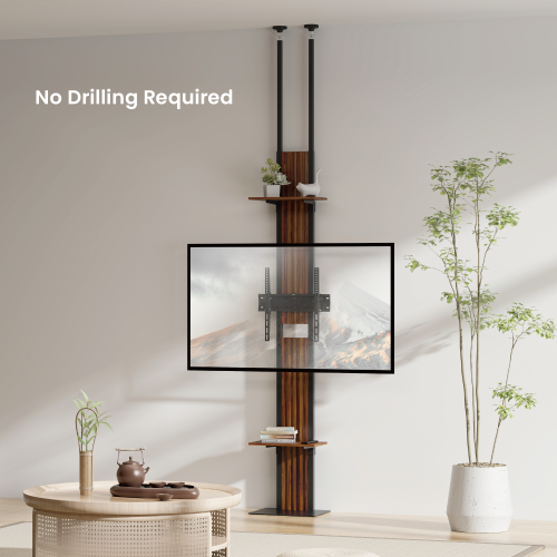 Floor-To-Ceiling TV Stand With Shelves FS51-44T-02 for 220-280cm ceiling height from china(chinese)