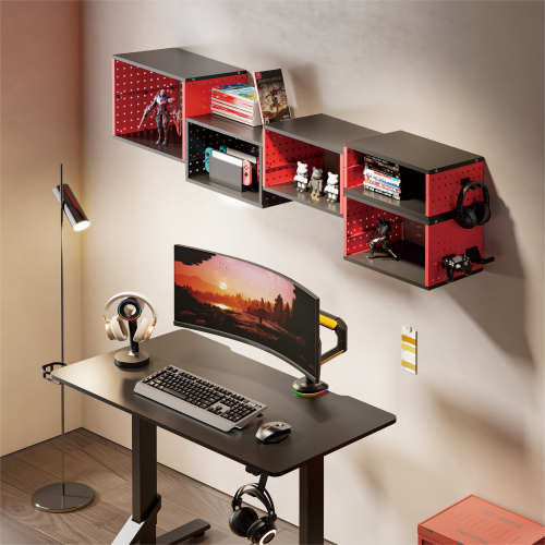 Wall-Mounted Cabinet with Pegboards FLS23-01 Personalize storage and display from china(chinese)