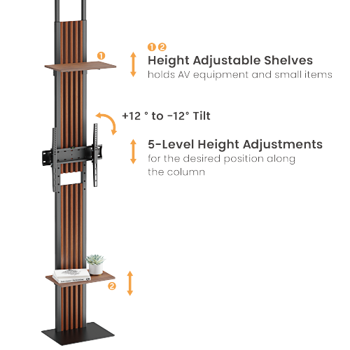 Floor-To-Ceiling TV Stand With Shelves FS51-44T-01 for 200-260cm ceiling height from china(chinese)