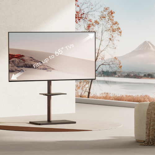 Prism Minimalism TV Floor Stand with Media Shelf FS53-44T-02 Fits up to 65” TVs from china(chinese)