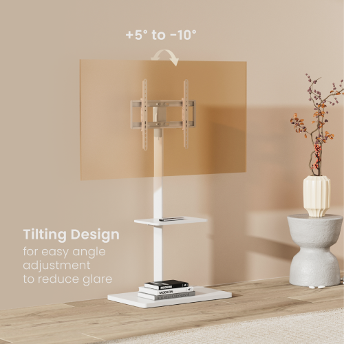 Prism Minimalism TV Floor Stand with Media Shelf FS53-46T-02 Fits up to 75” TVs from china(chinese)