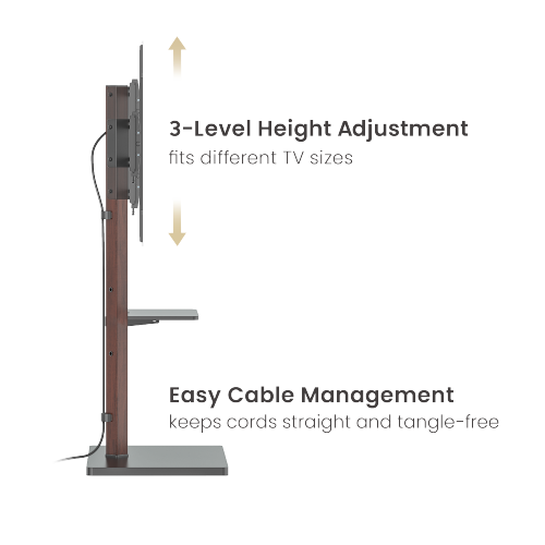 Prism Minimalism TV Floor Stand with Media Shelf FS53-46T-02 Fits up to 75” TVs from china(chinese)