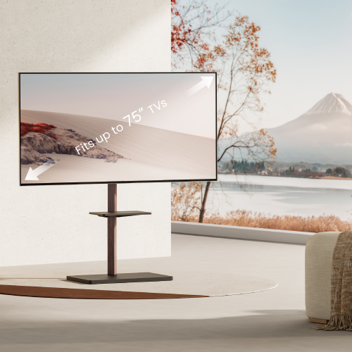 Prism Minimalism TV Floor Stand with Media Shelf FS53-46T-02 Fits up to 75” TVs from china(chinese)