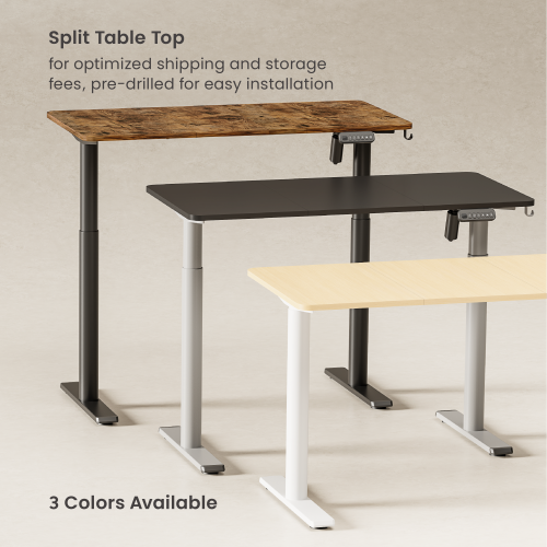 Round Columns 2-Stage Single-Motor Sit-Stand Desk S10-22D-B Chic Rounded Columns Design Setting it Apart from china(chinese)