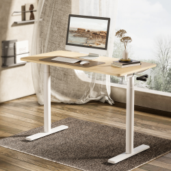 Round Columns Manual Height-Adjustable Desk