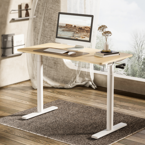 Round Columns Manual Height-Adjustable Desk N10-22D-B Chic Rounded Columns Design Setting it Apart from china(chinese)
