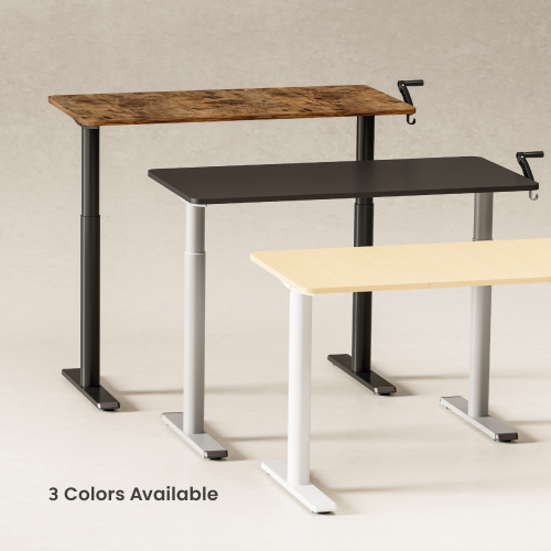 Round Columns Manual Height-Adjustable Desk N10-22D-B Chic Rounded Columns Design Setting it Apart from china(chinese)