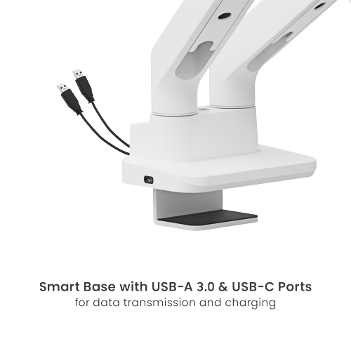 Noteworthy Heavy-Duty Gas Spring Dual Monitor Arm with USB-A/USB-C Ports LDT81-C024UC Supports monitors up to 35’’ or weights ups to 20kg (44lbs) from china(chinese)