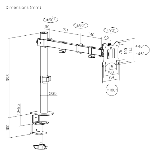 Single Monitor Economical Steel Articulating Monitor Arm LDT42-C012 For Most 17"-32" Monitors from china(chinese)