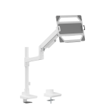 Pole-Mounted Heavy-Duty Gas Spring Monitor Arm with Laptop Holder