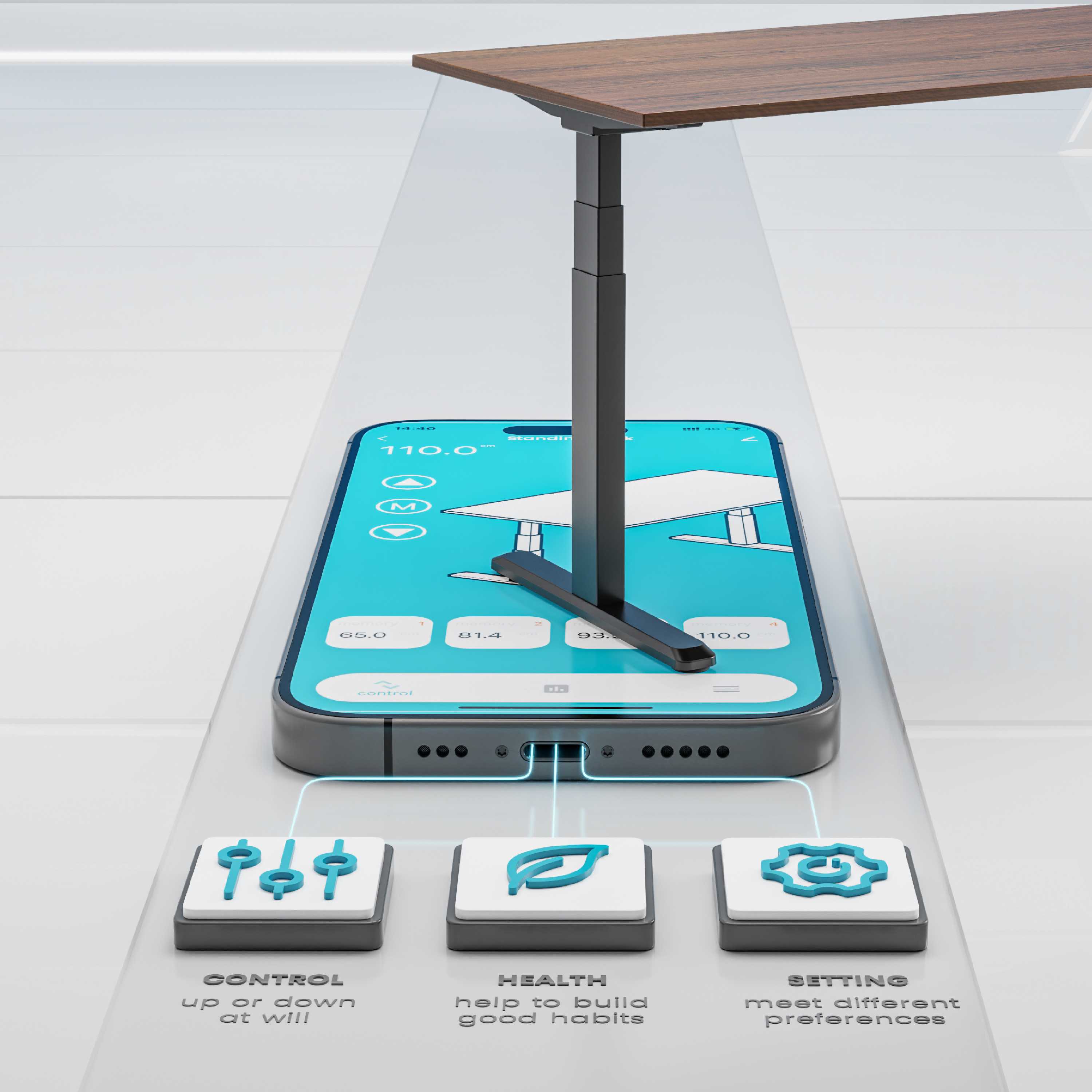 Smart-Controlled Dual-Motor Sit-Stand Desks (3-Stage, Standard