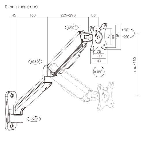 Cost-Effective Spring-Assisted Monitor Wall Mount LDA32-112E  from china(chinese)
