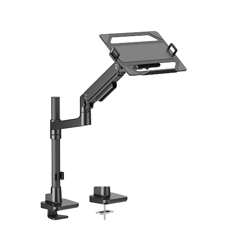 Pole-Mounted Heavy-Duty Gas Spring Monitor Arm with Laptop Holder LDT81-C012P-ML Work as a monitor arm or laptop holder from china(chinese)